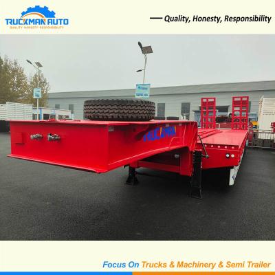 China Factory Price 3 Axle 50 Tons Lowbed Trailer For Machinery Transportation for sale
