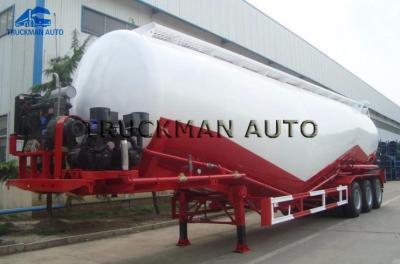 China 70 Tons 40 Cbm Cement Tanker Trailer Carbon Steel Walkway With Ladder for sale