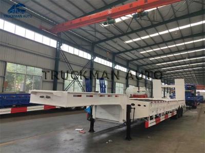 China OEM 3 Axle Low Bed Trailer , Lowbed Trailer Truck Transport Heavy Machinery for sale