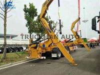 China Self Loading Container Semi Trailer 37 Tons Crane 30-80T Payload High Efficiency for sale