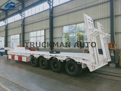 China 4 Axles Lowboy Semi Trailer Q345 High Tensile Steel  70-80 Tons Capacity for sale