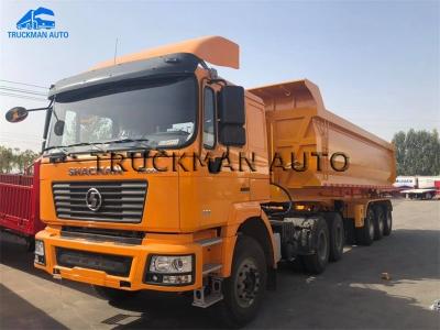 China Hyva Lifting Tippe Semi Bottom Dump Trailers For Construction Material Transit for sale