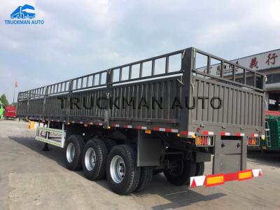 China Grey / Red Side Wall Semi Trailer 50 Tons Loading  For 40