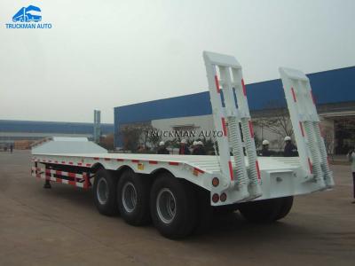 China 3 Axle 50 Tons Low Bed Semi Trailer For Excavator Transportation for sale