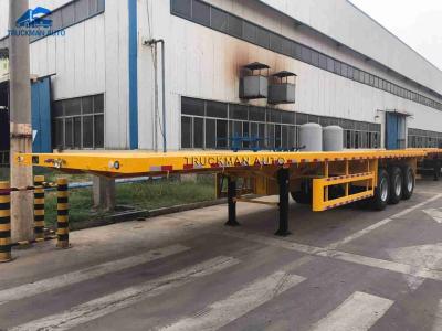 China 1600mm Flat Bed Trailer For 20FT 40FT Container Transport for sale