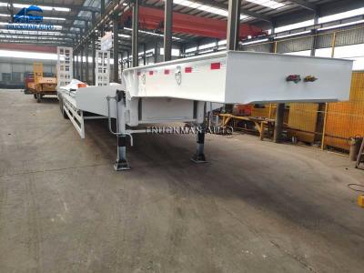 China 12.00R20 Tire 4x13 Tons Axles Low Flatbed Trailer With Steel Q345 for sale