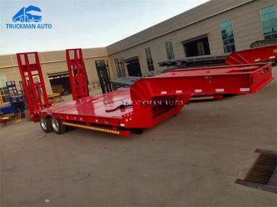 China 2 Axle 30000kg Lowboy Equipment Trailer With 28 Tons Support Leg for sale