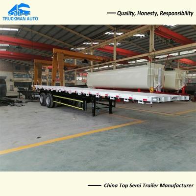 China 2 Axle 50 Ton Container Semi Trailer Mechanical Type for 20ft 40ft Transport for sale