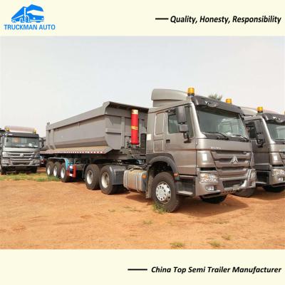 China 60 Ton 3 Axle Tipper Trailer for Sand Gravel Haulage U Shape Q355 Steel for sale