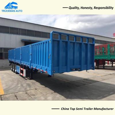 China 60 Tons Drop Side Wall Semi Trailer 3 Axle 12R22.5 Tires Q355 Steel for sale
