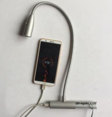 China Middle Size Silver 12V 1W Touch Switch Flexible Gooseneck Mount Kids LED Reading Lamp for sale
