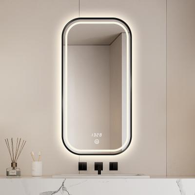 China Modern Rectangular Aluminum Alloy Wall-Mounted Bathroom Frame IP44 Rated Wet Environments Touch Switch Washbasin Hotels Villa for sale