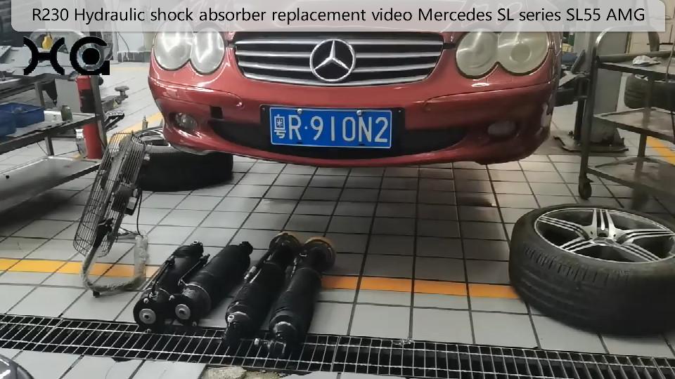 Mercedes Benz R230 Hydraulic shocks replacement Video for SL-class SL55 AMG
