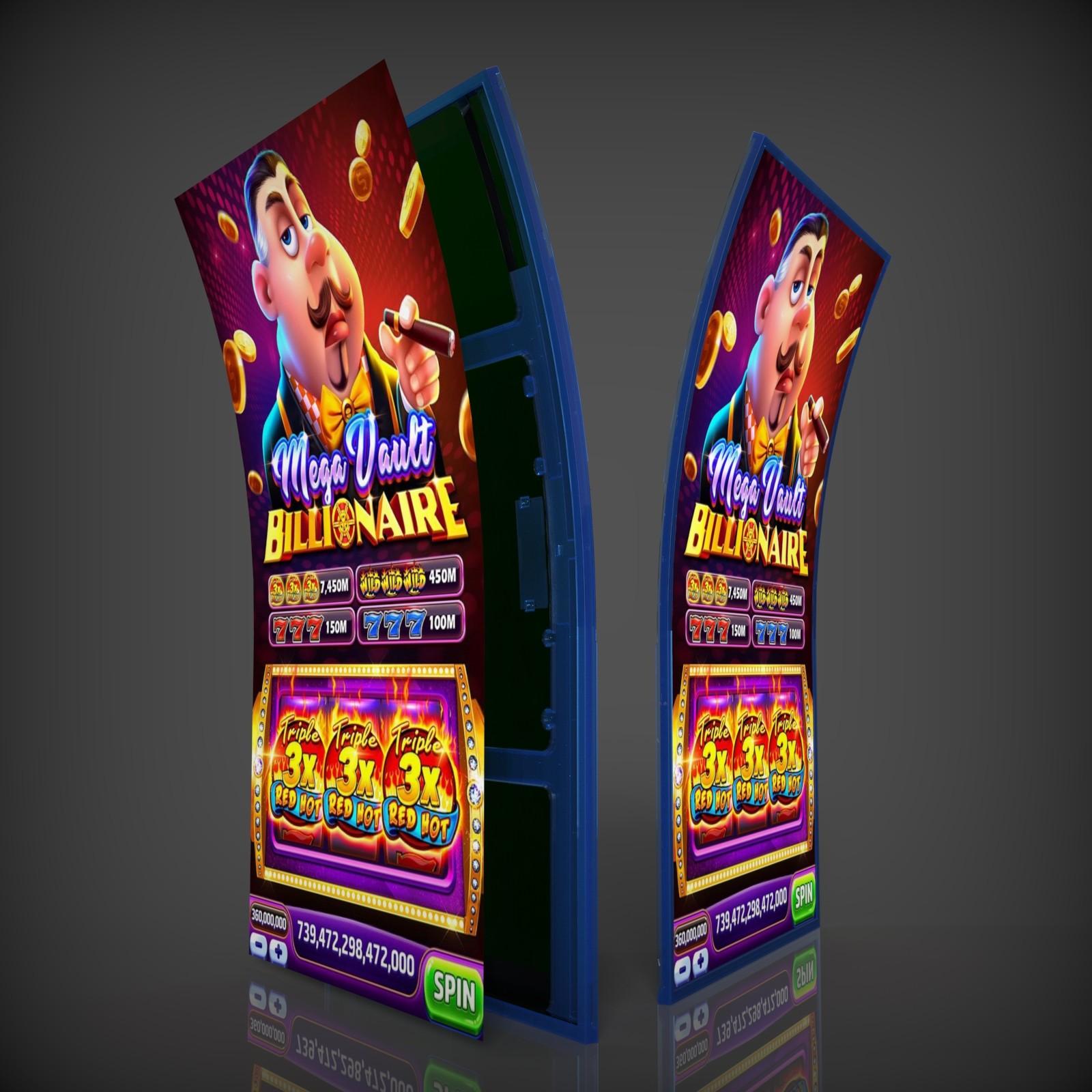43 inch J-shaped touchscreen gaming display for casinos