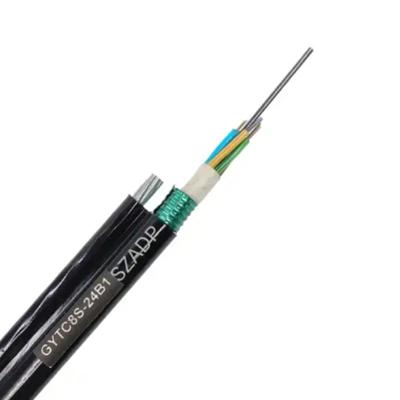 China GYTC8S Self Supporting Aerial Fiber Optic Cable 12 Core Figure 8 Messenger Wire 2000N Tensile for sale
