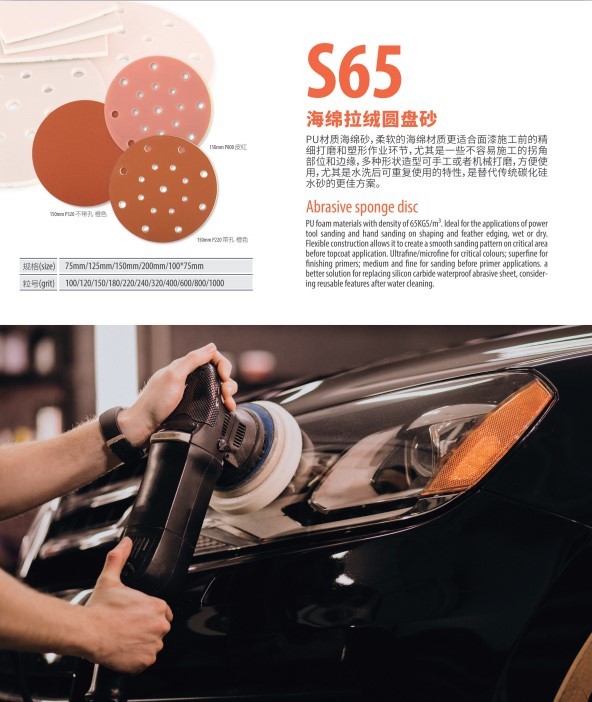 Sanding Sponge disc for Automotive refinish