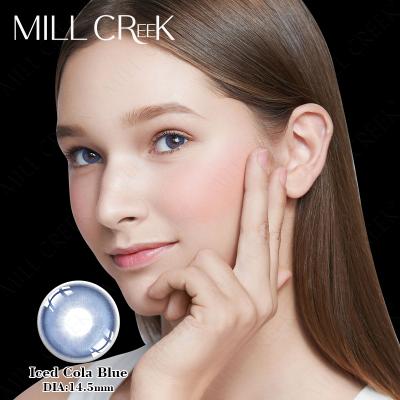 China Iced Cola Blue 14.5mm Soft Contact Lenses 38% Water MILLCREEK Lenses for sale