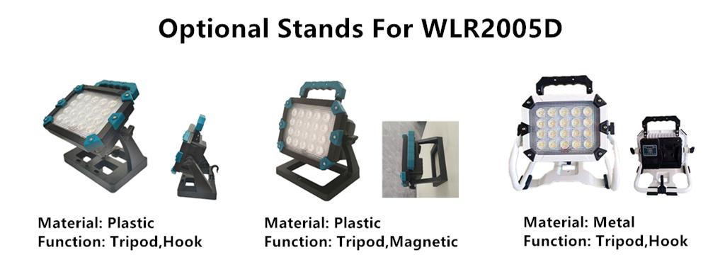 We Provide 3 Mounting Stands For 100W 18V Battery Powered Work Light