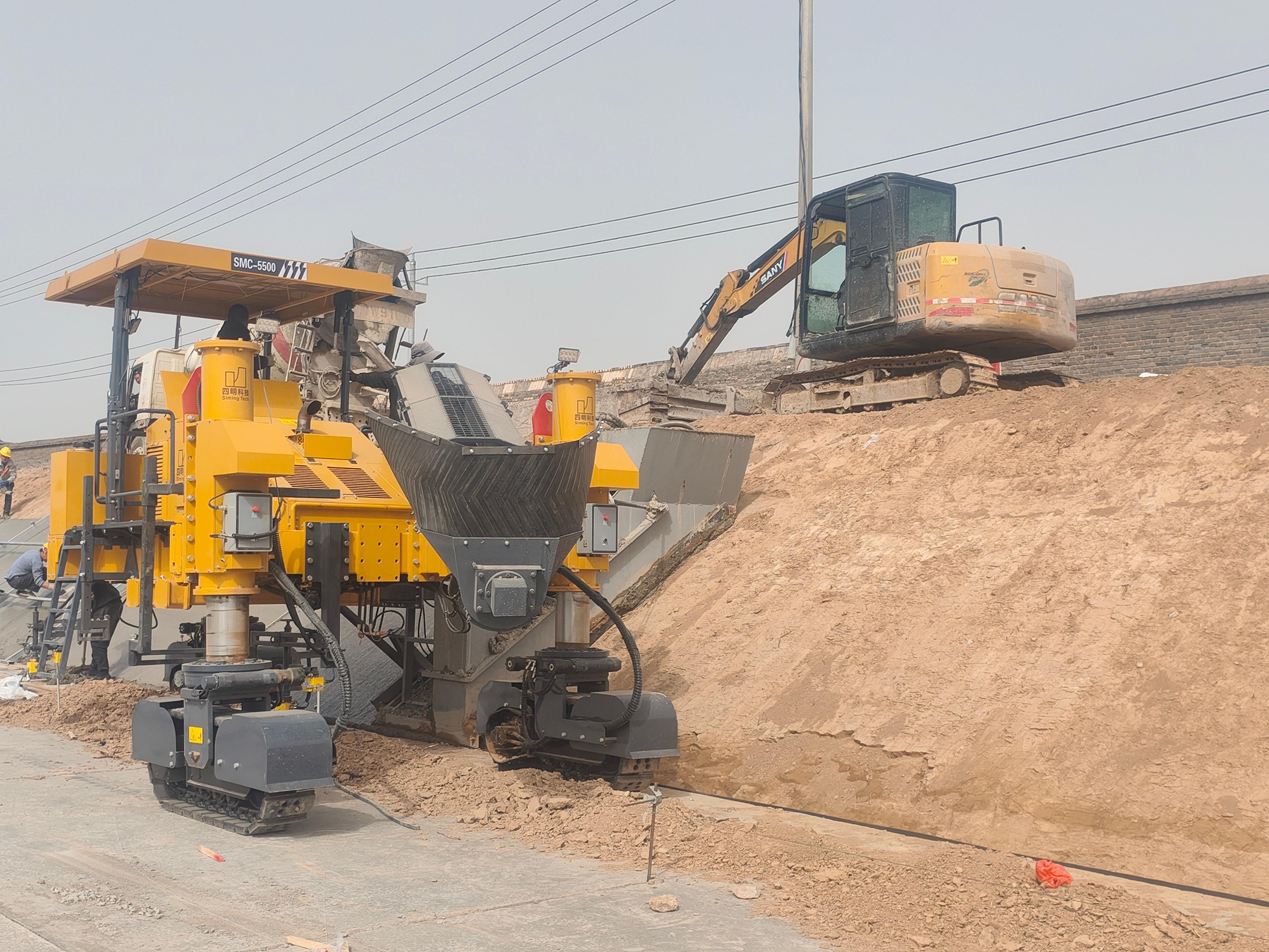 Wide Channel Slope Construction Challenges? SMC-5500 Enables Efficient Sectional Paving in Shanxi Project