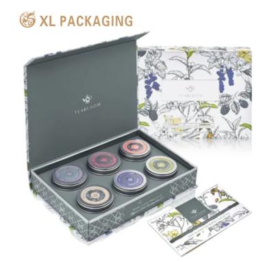 China Eco Recyclable Luxury Foldable Magnetic Tea Gift Box with 157gms Art Paper for Herbal Tea Sets for sale