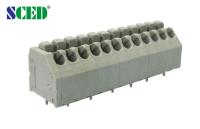 China 300V 5A 28P Screwless PCB Spring Terminal Block 3.50mm Pitch 45 Degree Wire Inlet for sale