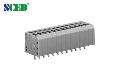 China 3.81mm Pitch Screwless Terminal Block 2P-28P 300V 16A with PCB Spring Clamp Connectors for sale