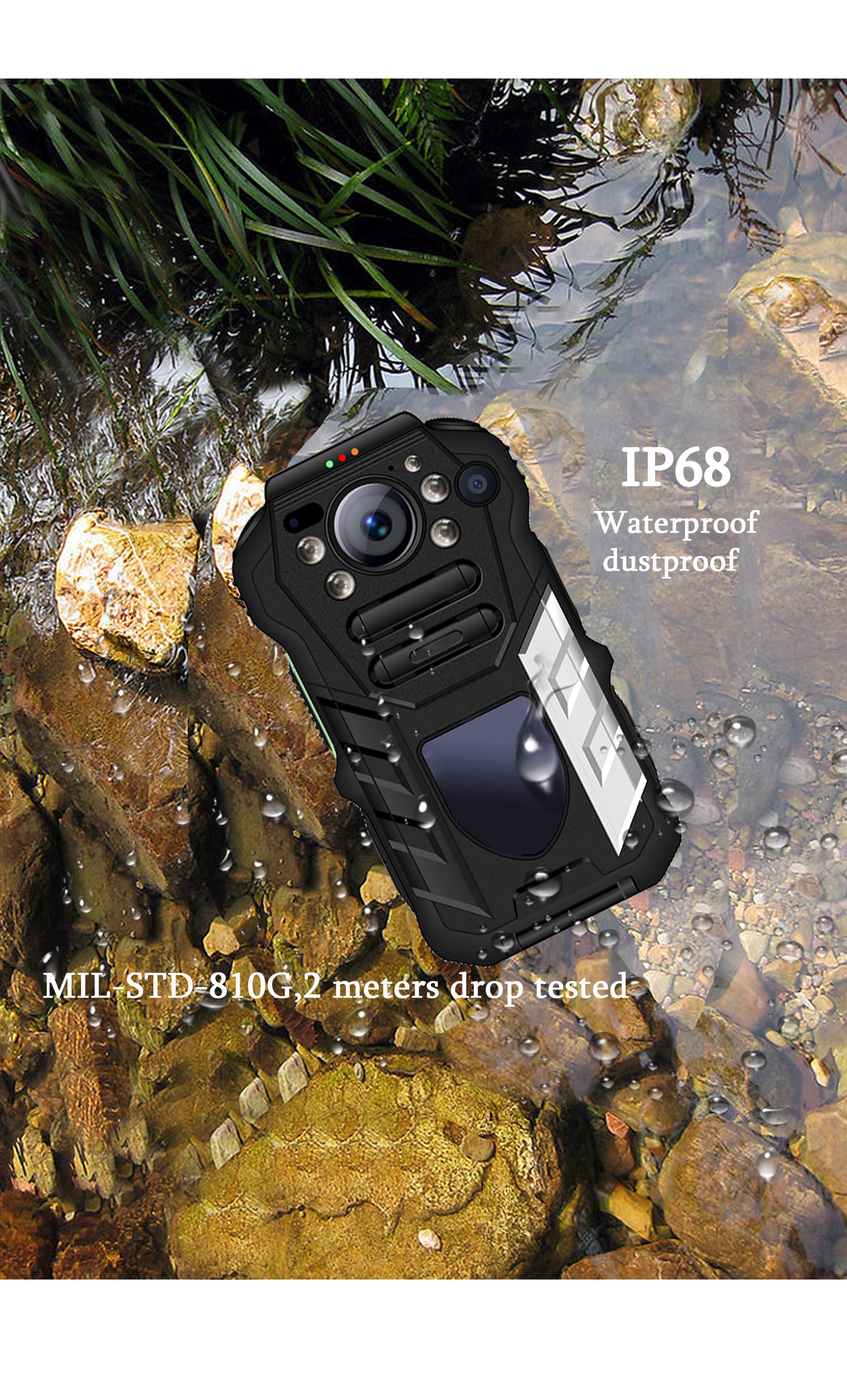 F2 4G body worn camera with poc radio Android 8.1 OS WIFI GPS function IP68 dustproof and waterproof