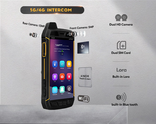 F39 4G POC Radio Large Screen 4inch 5000mAh built-in battery Dual camera and dual microphone long range coverage