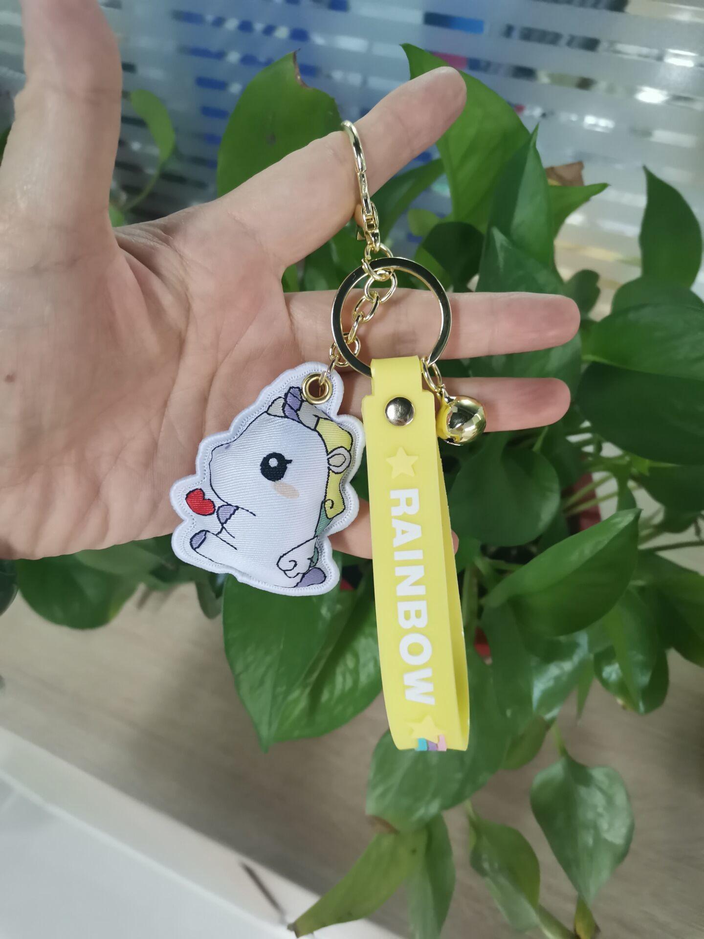 3D woven pendant keychain with pvc wristband