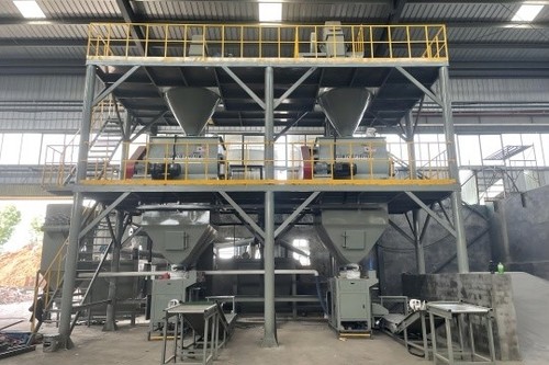 Equipment composition of dry powder mortar production line