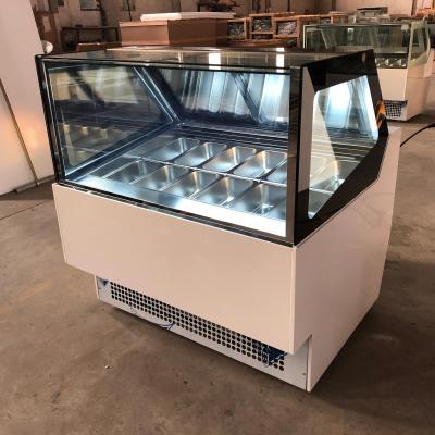 China 12tray Gelato Display Freezer Refrigerated Ice Cream Display Cabinets Shockproof for sale
