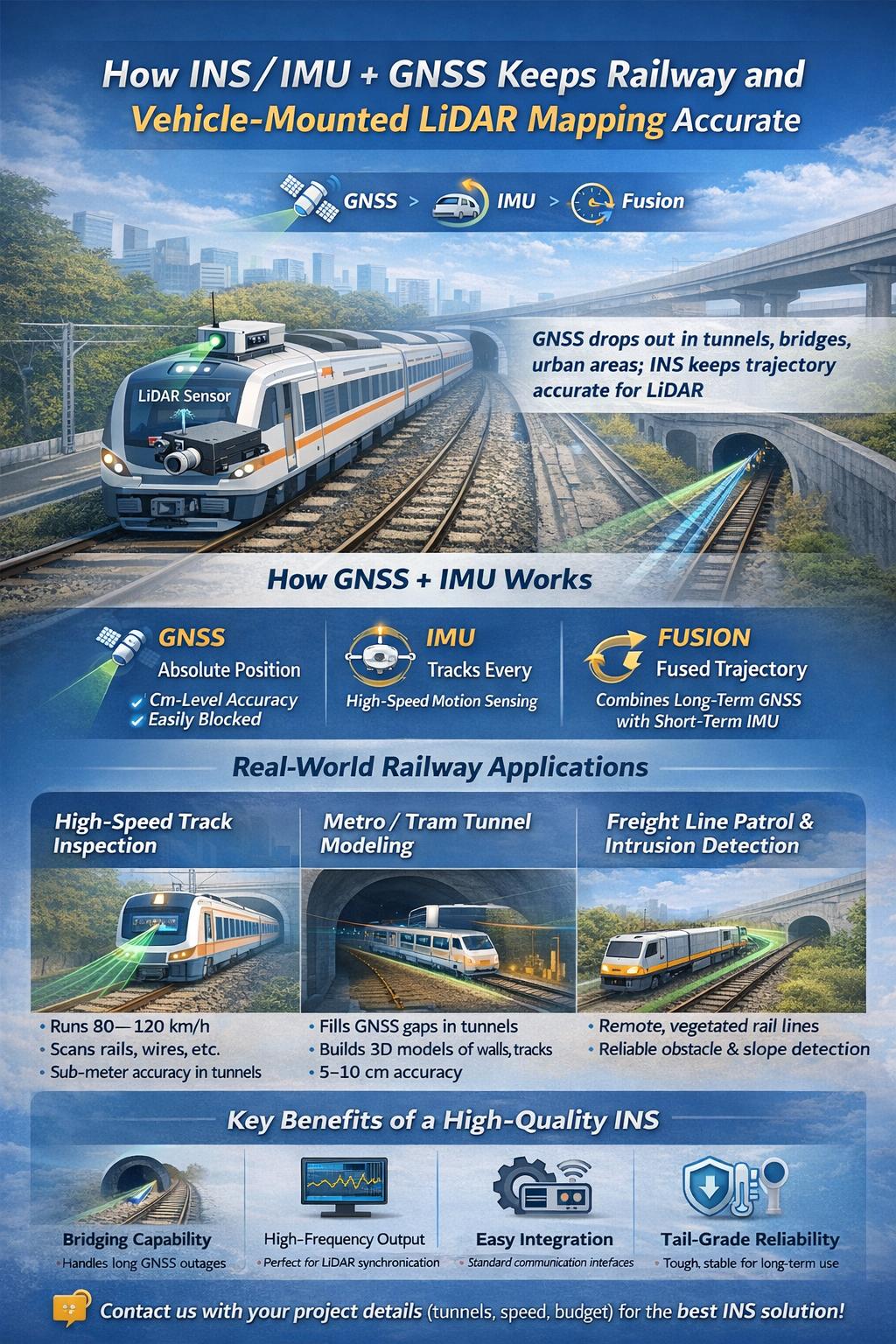 How INS/IMU + GNSS Keeps Railway and Vehicle-Mounted LiDAR Mapping Accurate