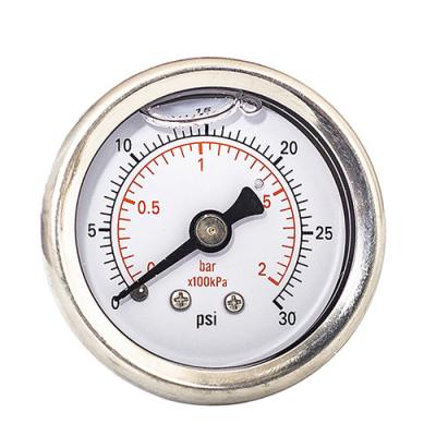 China 30 Psi 1.5'' Silicone Oil Filled Pressure Gauge 2 Bar BSPT Connection Gauge for sale
