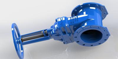 China Red / Blue Epoxy Coated Resilent Seated Gate Valve Hand Wheel Operated for sale