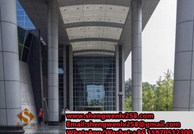 China Wooden Grain Aluminum Solid Panel Customized Shopping Mall Curtain Wall for sale