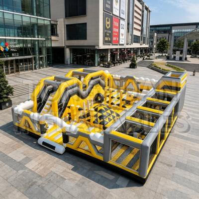 China Custom Large Inflatable Obstacle Course with Climbing Walls Tunnels Balance Steps and Challenge Games for Malls Parks Schools and Commercial Rental Events for sale