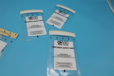 China AI650 Medical Custom Size Disposable Specimen Bag Collection Clear Self Sealing Bag Medicine Biological Plastic Bags for sale