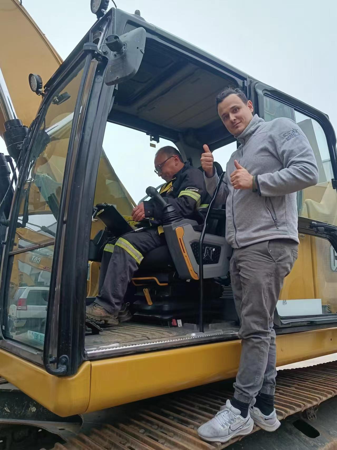 Showing machinery to Mexican customers