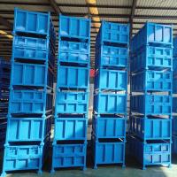China Custom Weight Warehouse Material Metal Pallet Box Space Saving Folding Stackable for sale