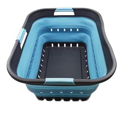 China Creative Portable Folding Laundry Basket Wall Hanging Household Storage Solution Heavy-Duty Plastic Basket for Clothes for sale